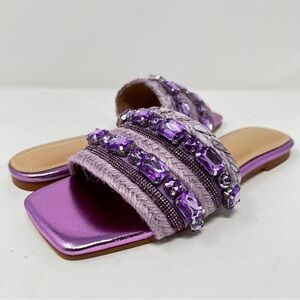 Torgeis Elegant Purple Gemstone Women's Sandals